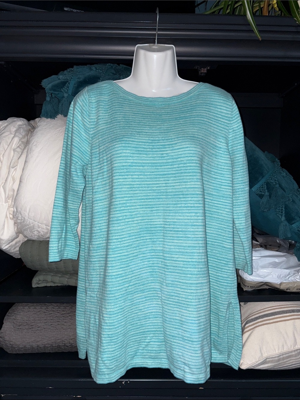 eight eight eight Mint Green Striped Tunic Top